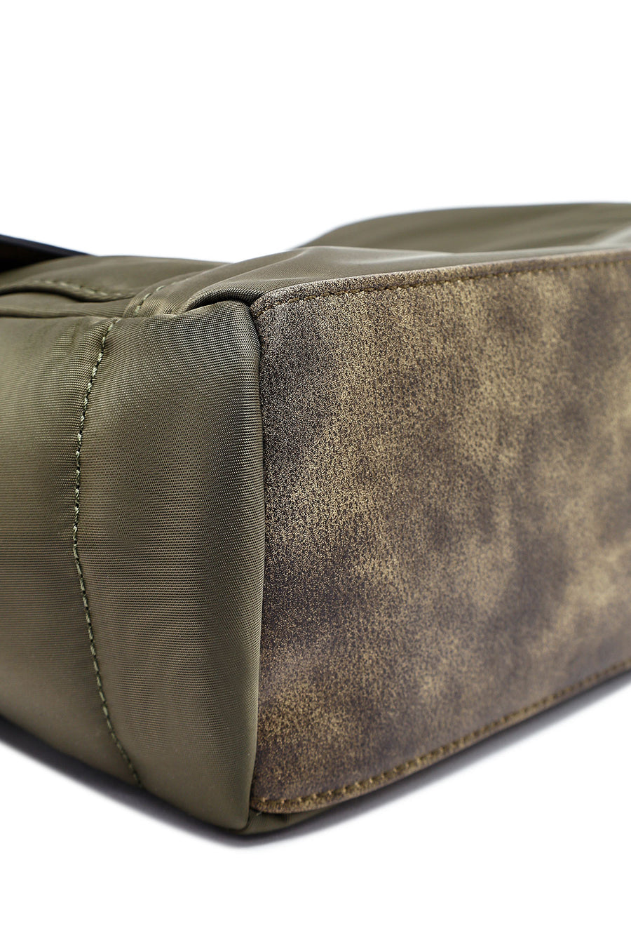 Woman Khaki Long Strap Fabric Shoulder Bag