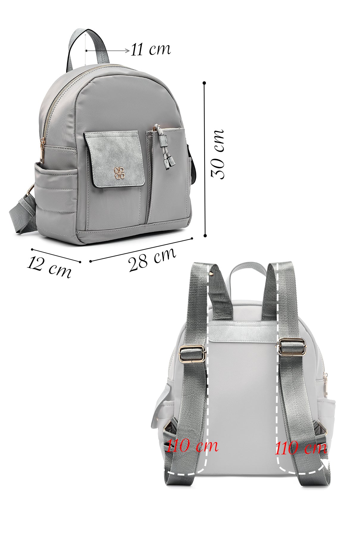 Kadın Gri Kumaş Sırt Çantası