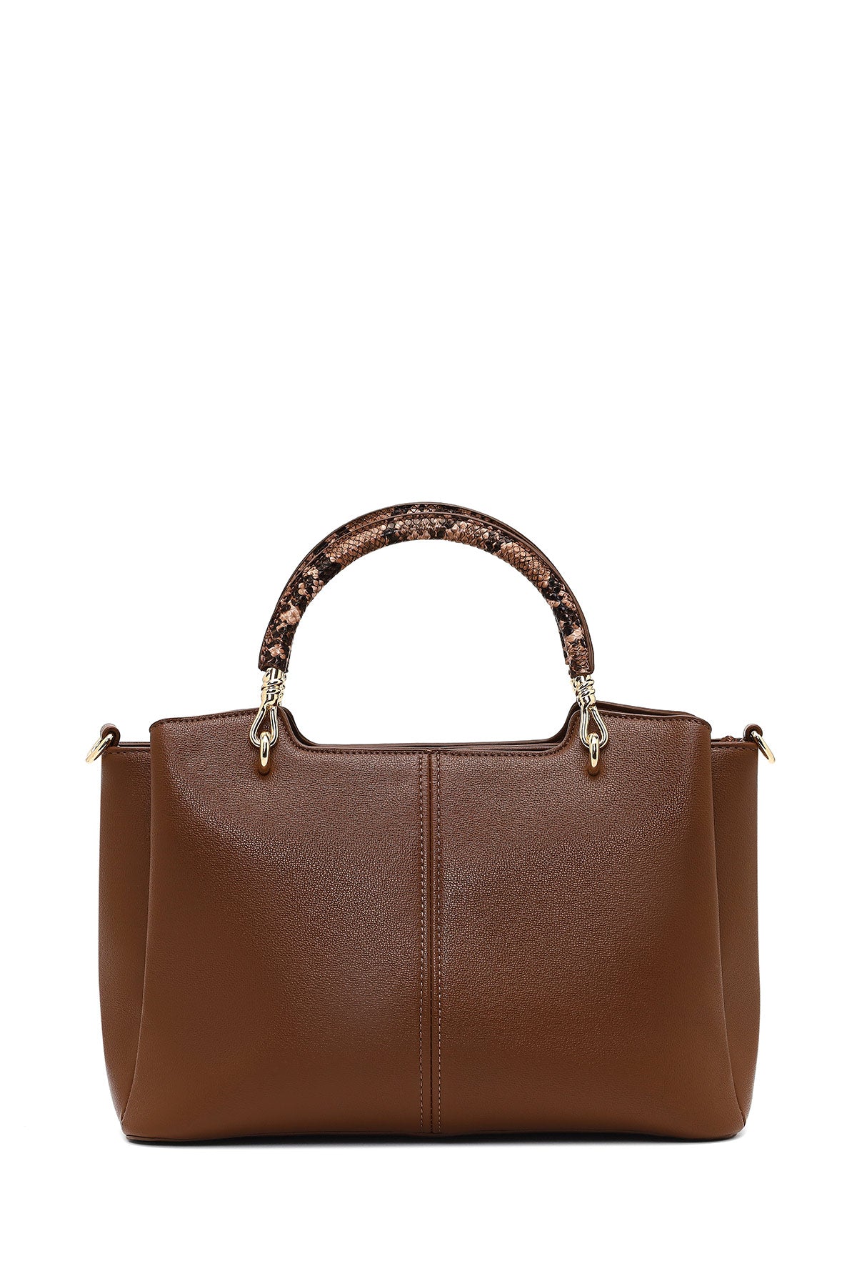 Kadın Kahverengi Uzun Askılı Aksesuarlı Kol Çantası