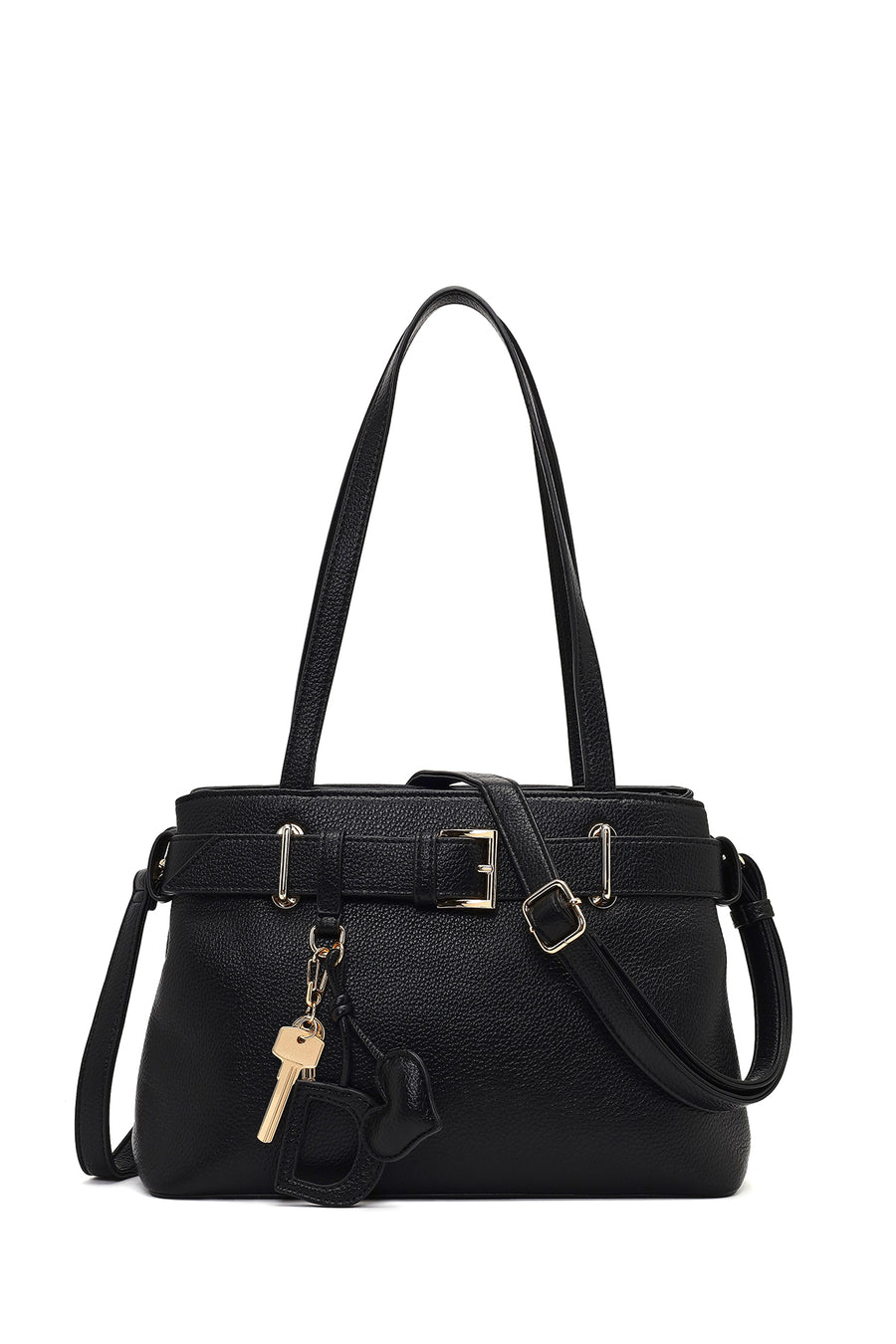 Women's Black Long Strapped Accessorized Shoulder Bag 25ABD2817FT | Derimod