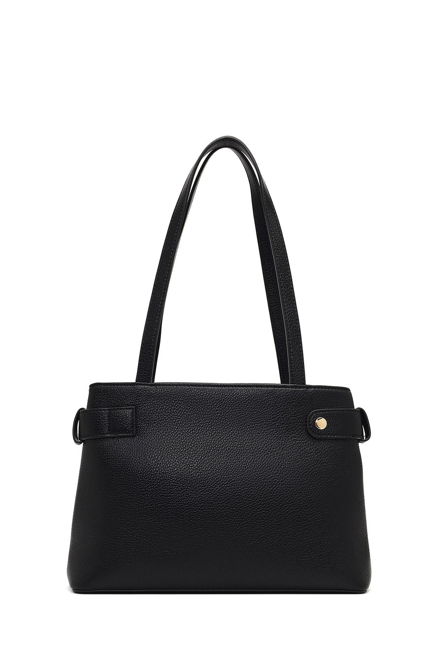 Women's Black Long Strapped Accessorized Shoulder Bag