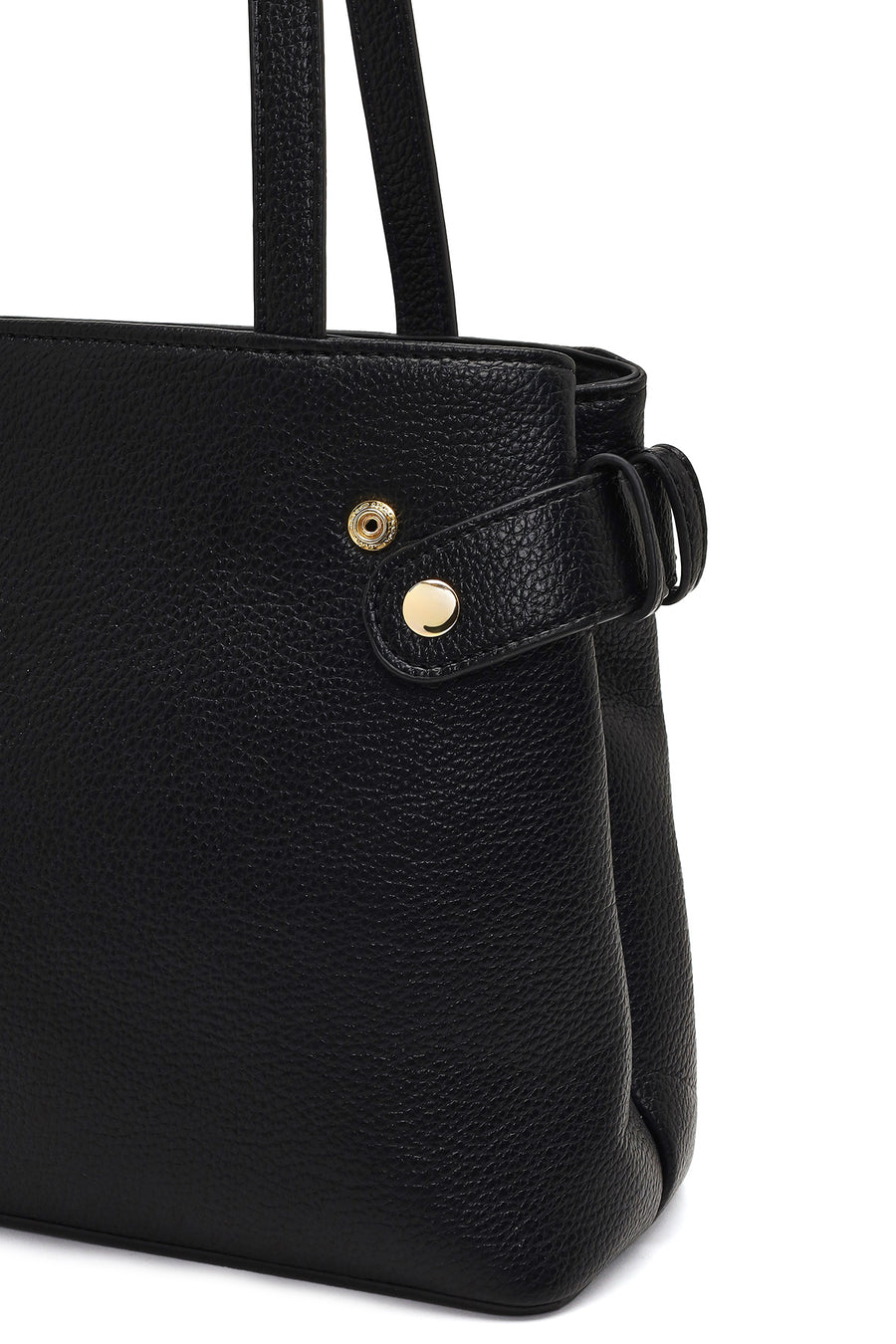 Women's Black Long Strapped Accessorized Shoulder Bag