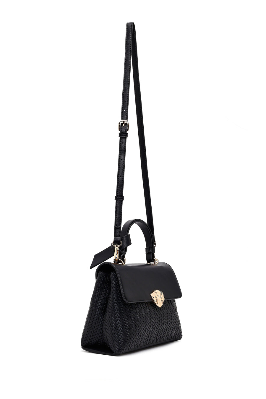 Women's Black Long Strap Classic Shoulder Bag