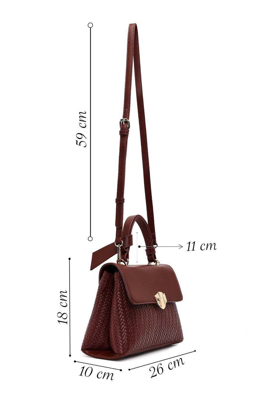 Women's Brown Long Strap Classic Shoulder Bag