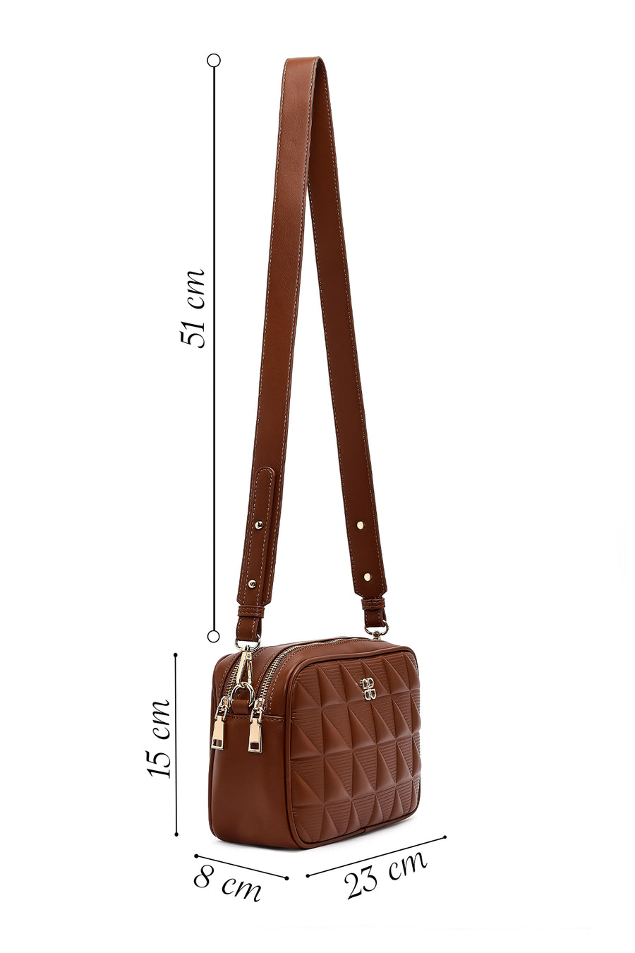 Women's Brown Long Strapped Printed Crossbody Bag
