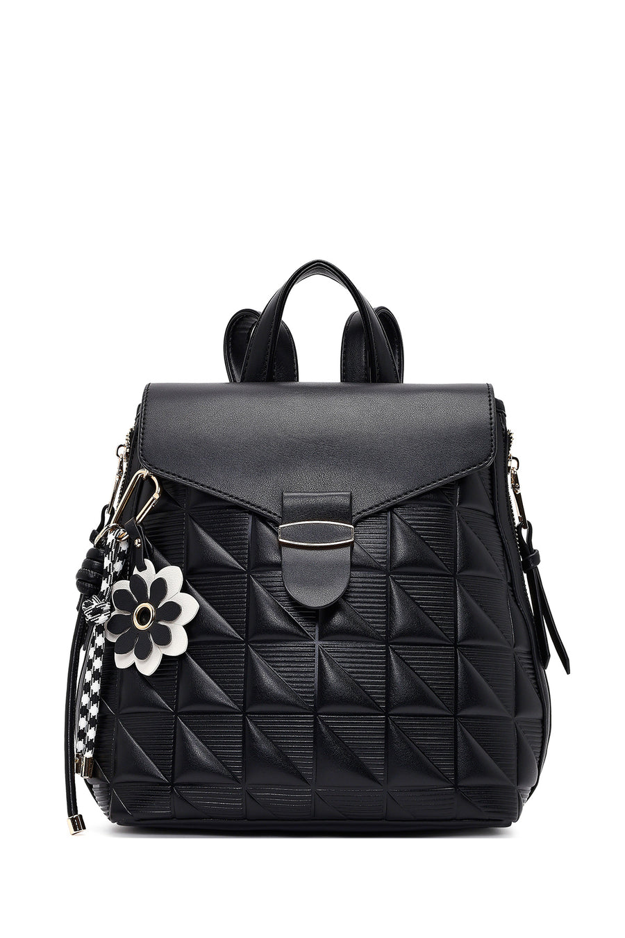 Women's Black Printed Accessorized Backpack 25ABD285026 | Derimod