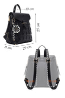 Women's Black Printed Accessorized Backpack | Derimod