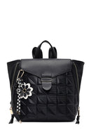 Women's Black Printed Accessorized Backpack | Derimod