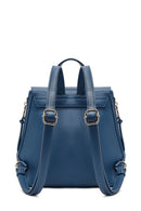 Women's Blue Printed Accessorized Backpack | Derimod