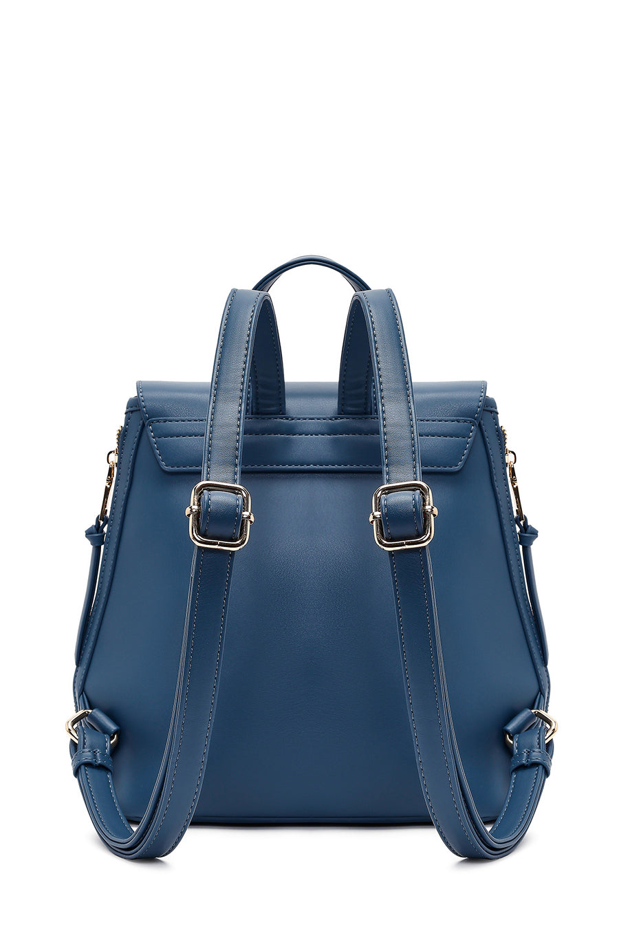 Women's Blue Printed Accessorized Backpack