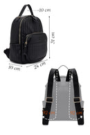 Women's Black Printed Backpack | Derimod