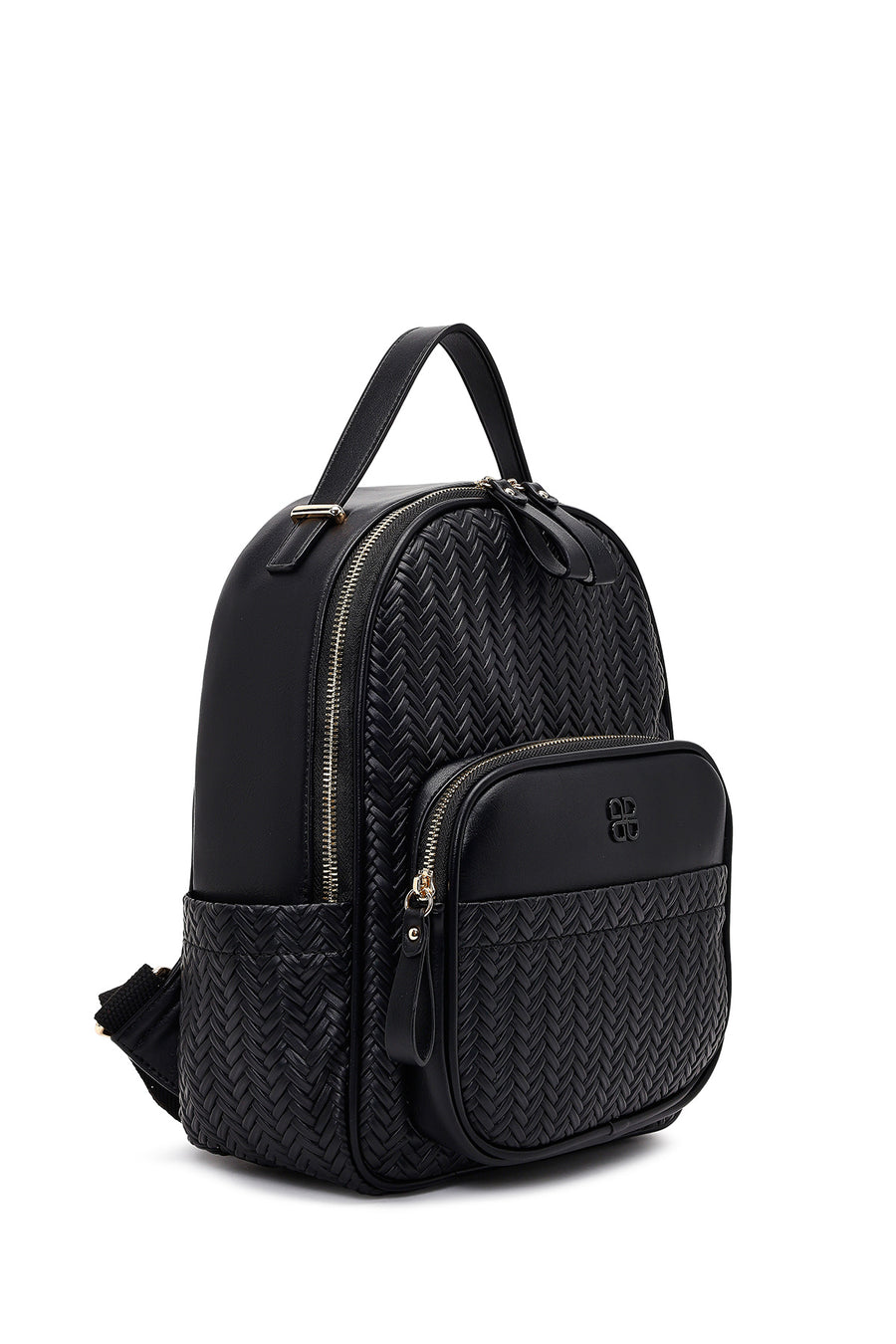 Women's Black Printed Backpack