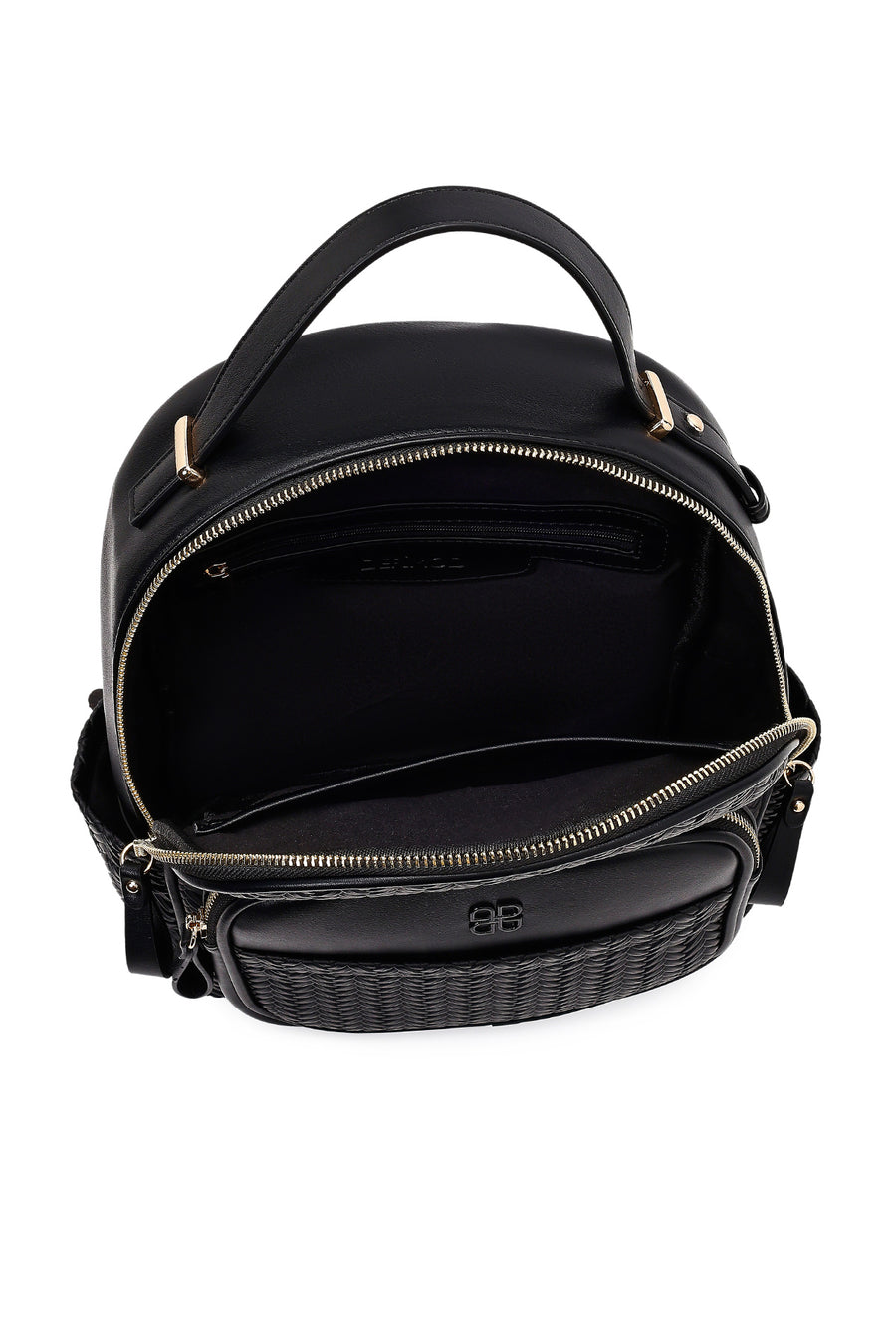 Women's Black Printed Backpack