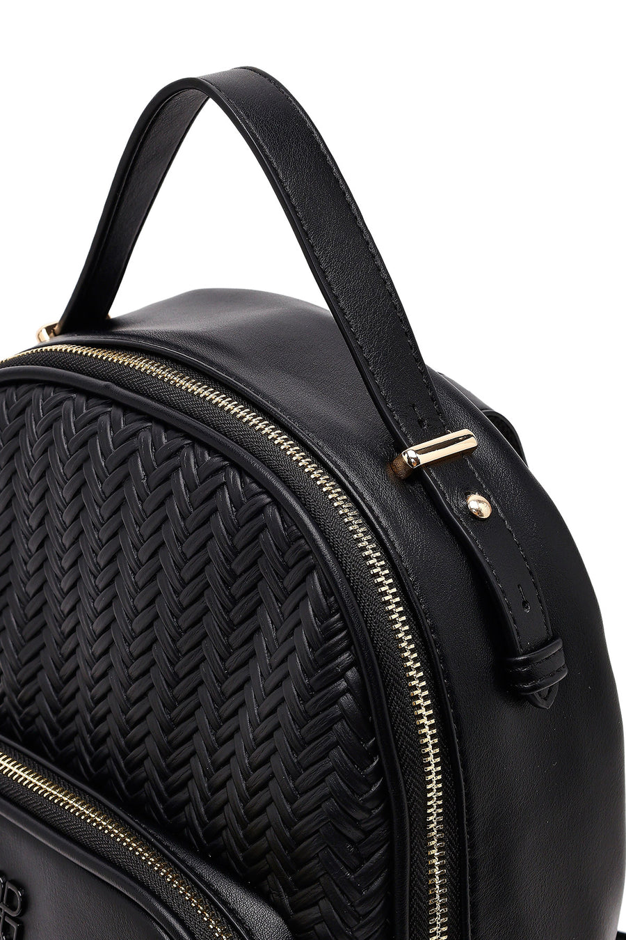 Women's Black Printed Backpack