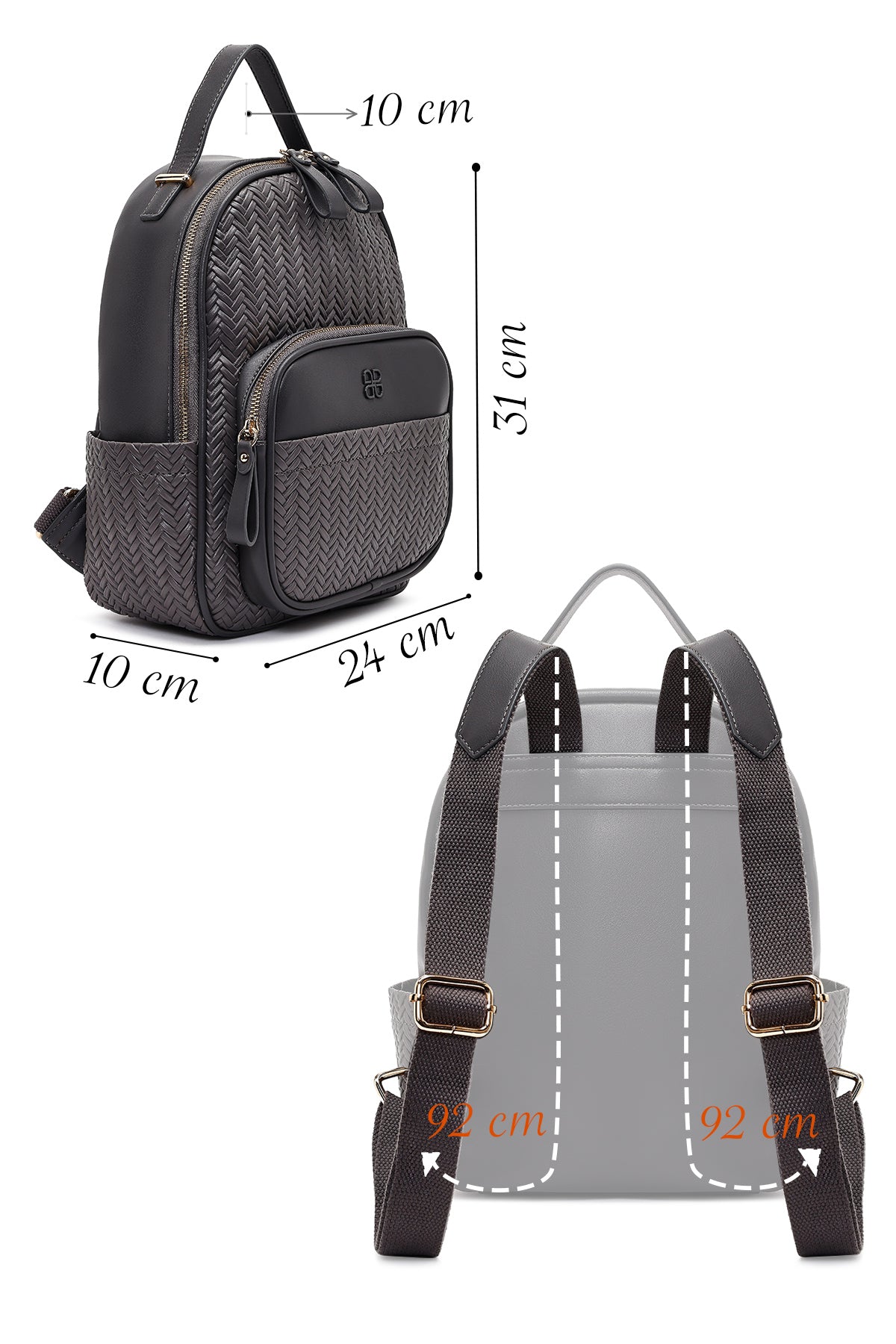 Kadın Gri Baskılı Sırt Çantası