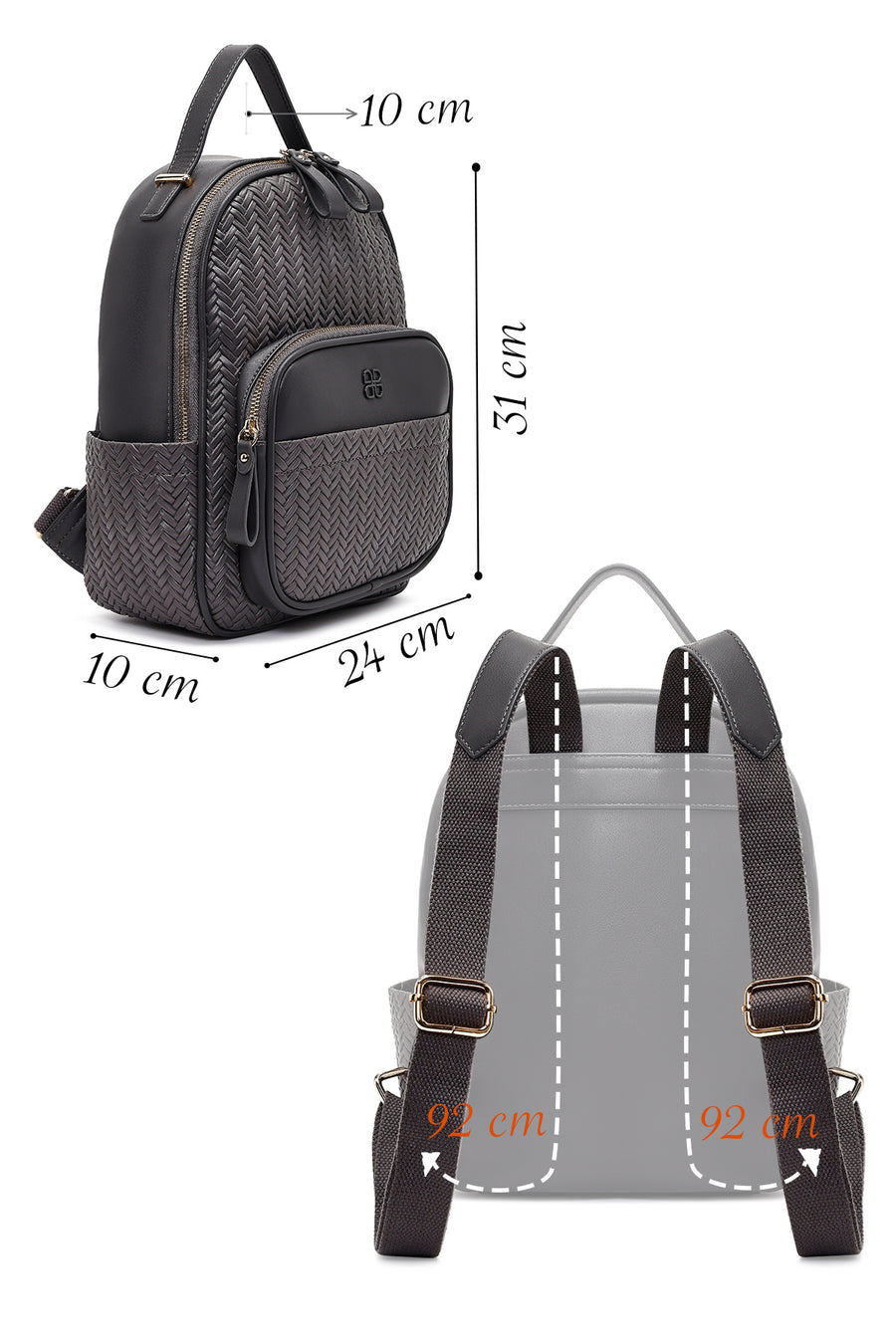 Women's Gray Printed Backpack