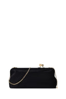 Women's Black Long Strap Velvet Clutch Bag | Derimod