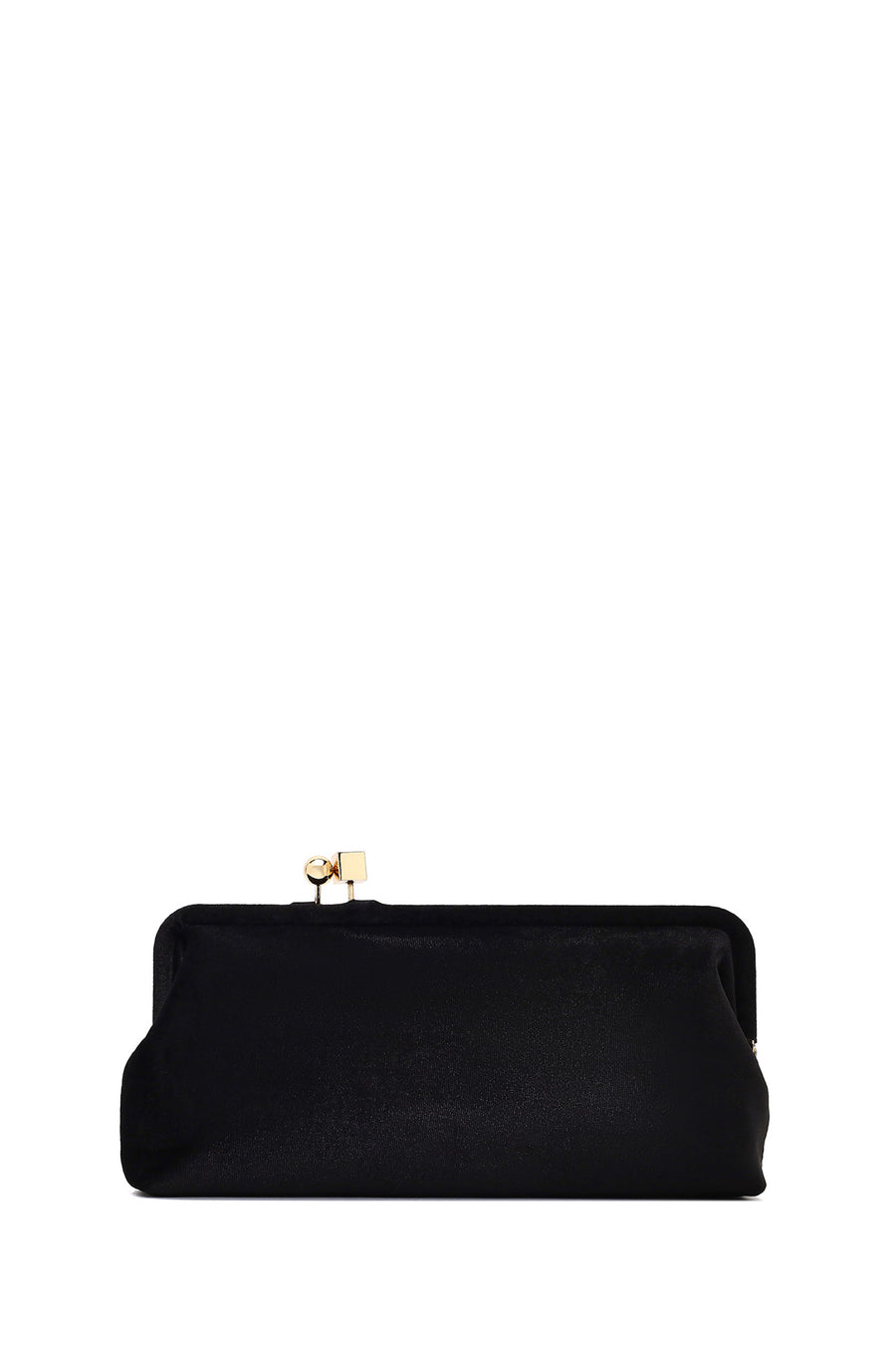 Women's Black Long Strap Velvet Clutch Bag