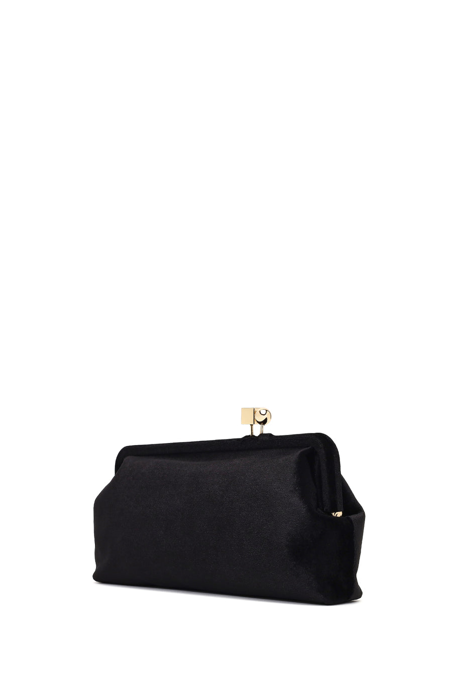 Women's Black Long Strap Velvet Clutch Bag