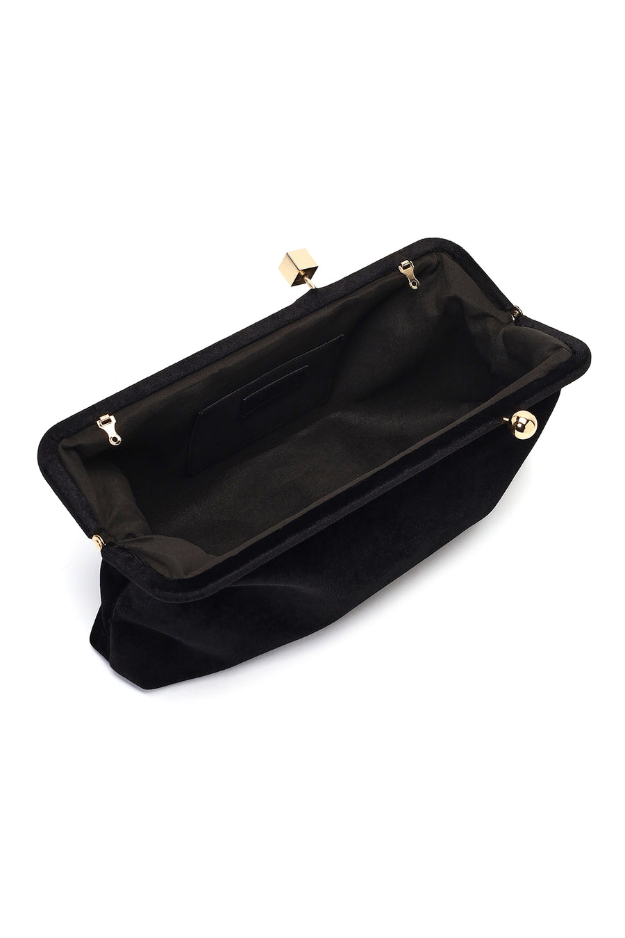 Women's Black Long Strap Velvet Clutch Bag