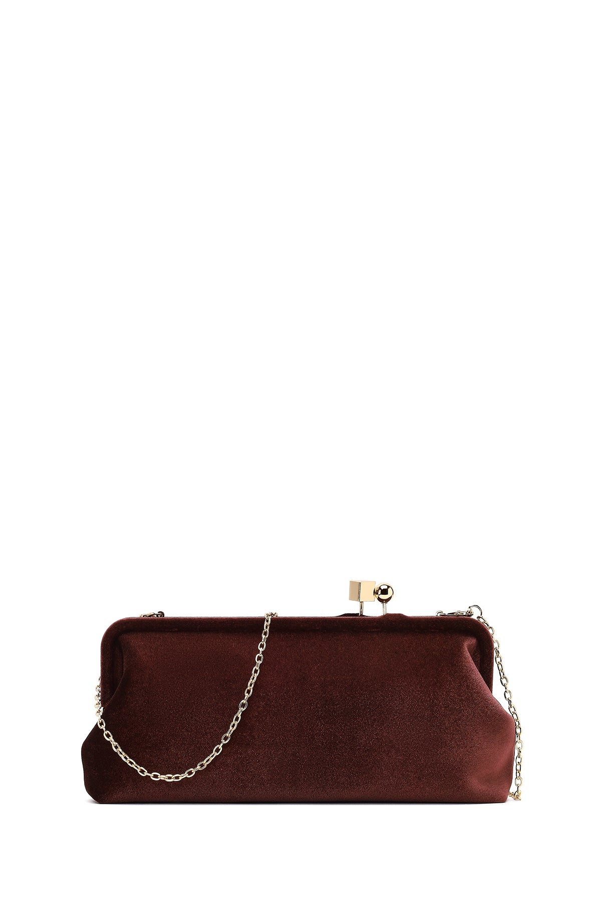 Kadın Kahverengi Uzun Askılı Kadife Portföy Çanta