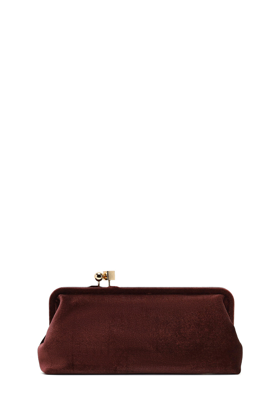 Women's Brown Long Strap Velvet Clutch Bag