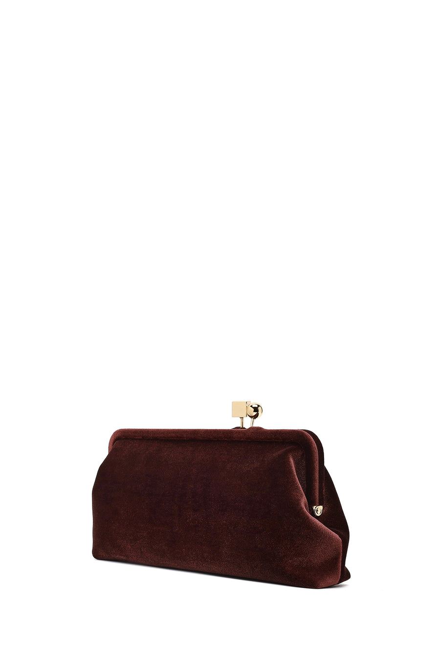Women's Brown Long Strap Velvet Clutch Bag