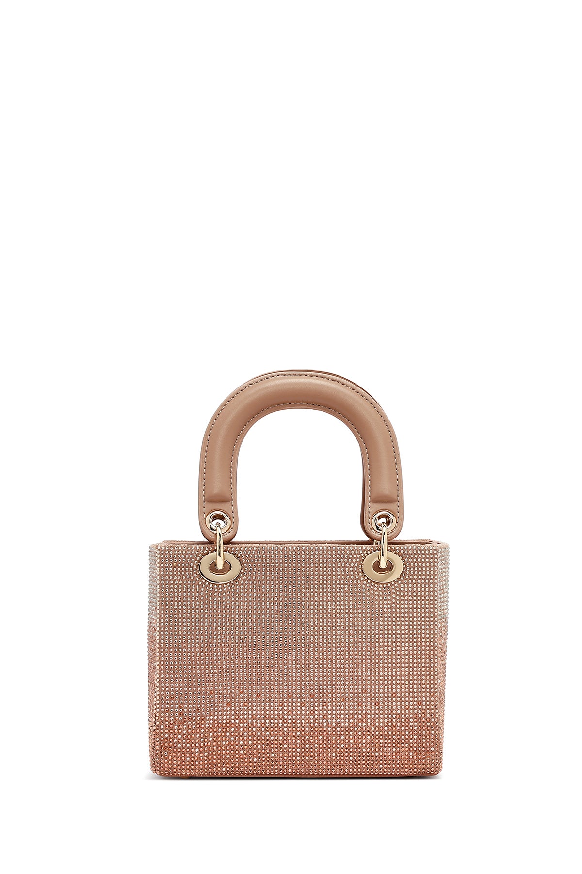 Kadın Bej Uzun Askılı Taşlı Mini Abiye Kol Çantası