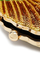 Kadın Altın Uzun Zincir Askılı Pullu Kutu Abiye Kol Çantası | Derimod