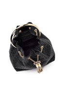 Kadın Siyah Taşlı Mini Abiye Kol Çantası | Derimod