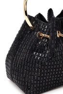 Kadın Siyah Taşlı Mini Abiye Kol Çantası | Derimod