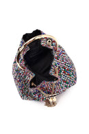 Kadın Çok Renkli Taşlı Mini Abiye Kol Çantası | Derimod