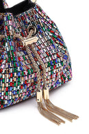 Kadın Çok Renkli Taşlı Mini Abiye Kol Çantası | Derimod