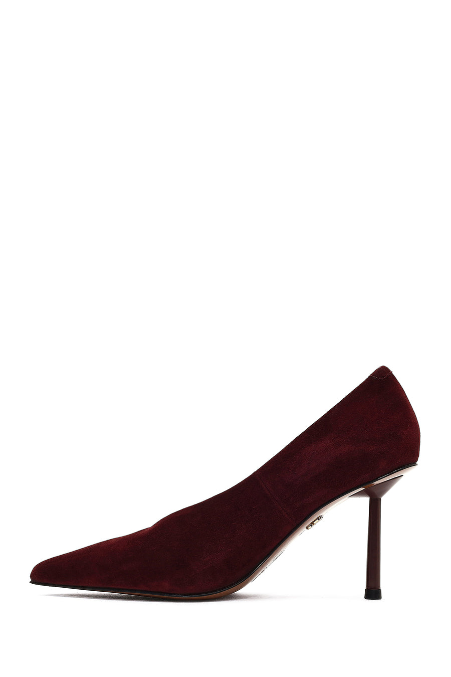 Women Burgundy Thin Heeled Suede Leather Stiletto