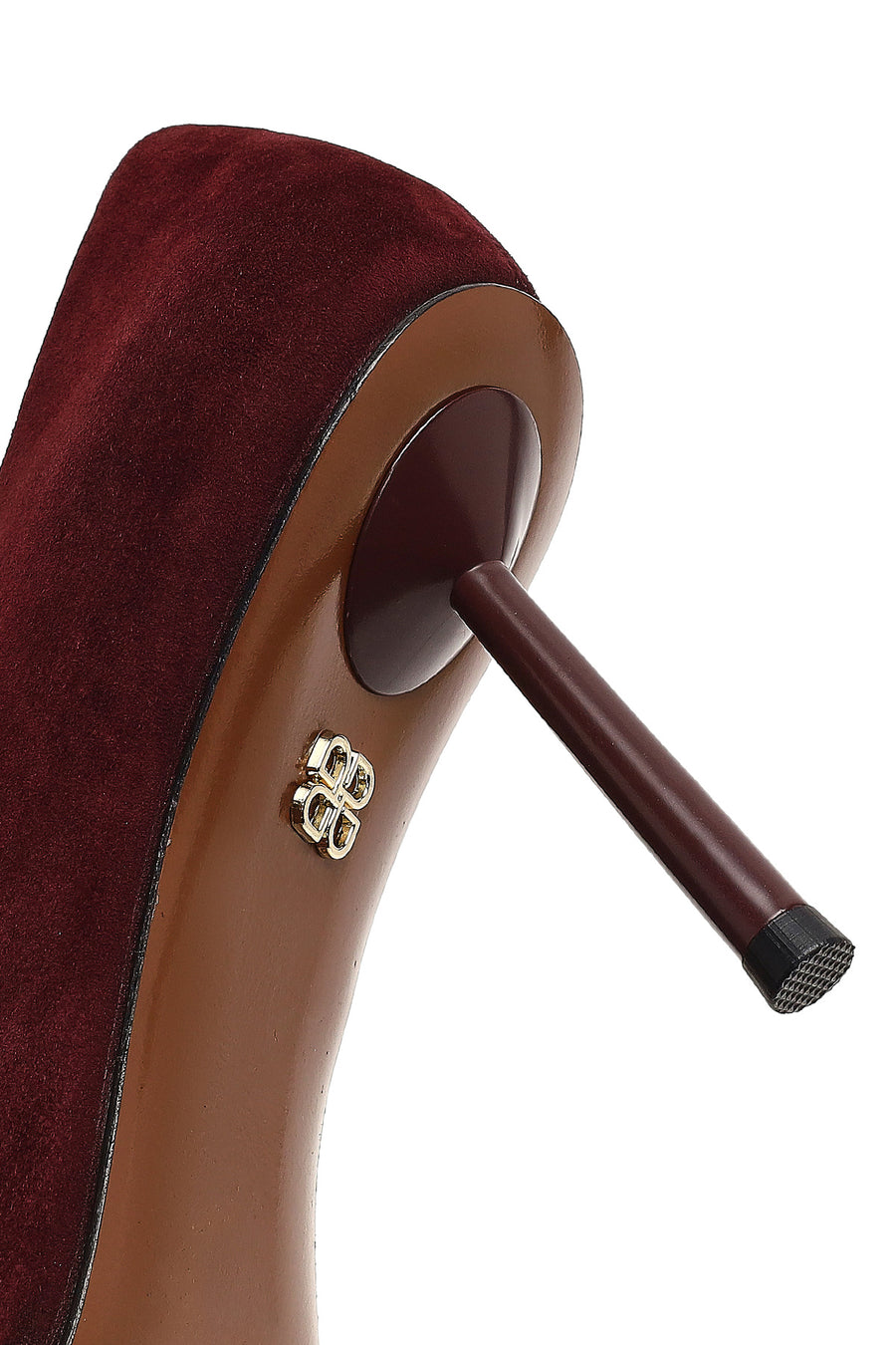 Women Burgundy Thin Heeled Suede Leather Stiletto
