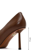 Kadın Kahverengi İnce Topuklu Deri Stiletto | Derimod