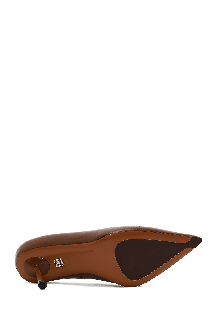Women's Brown Thin Heeled Leather Stiletto