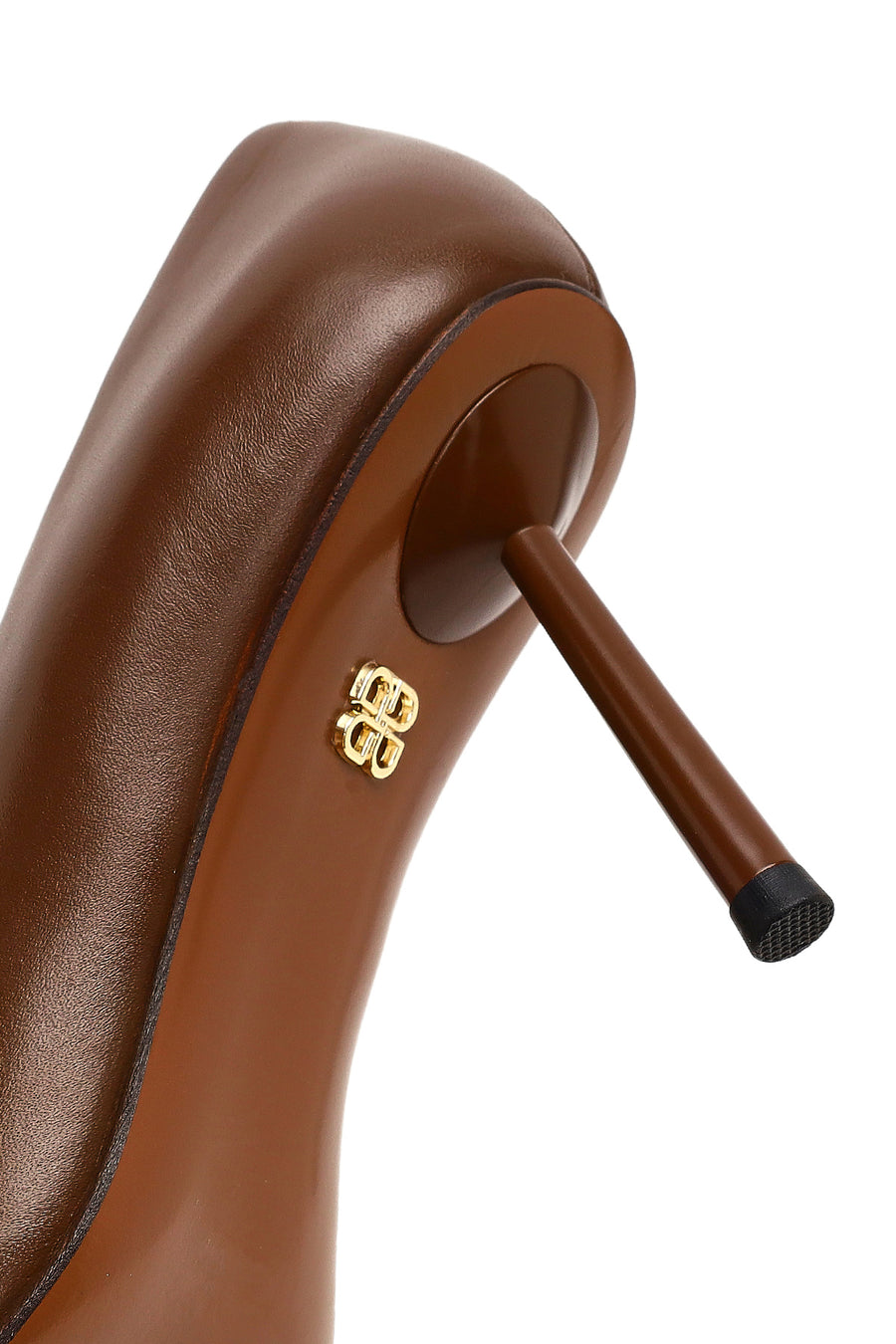 Women's Brown Thin Heeled Leather Stiletto