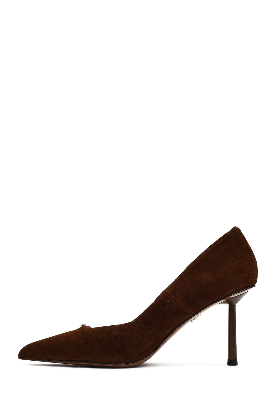 Women's Brown Thin Heeled Suede Leather Stiletto