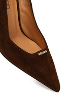 Kadın Kahverengi İnce Topuklu Süet Deri Stiletto | Derimod