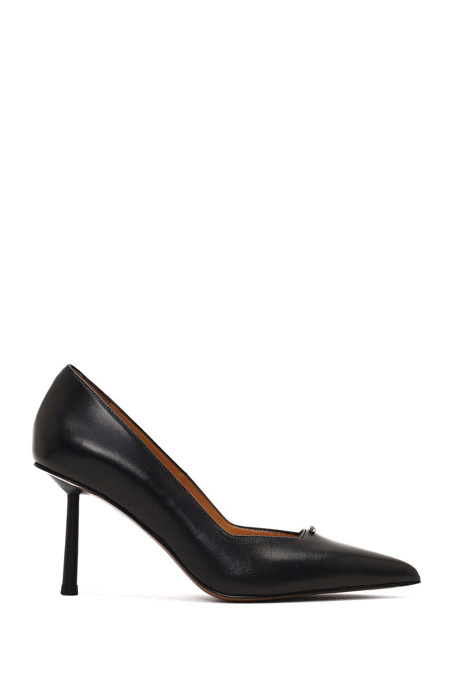 Women's Black Thin Heeled Leather Stiletto 25AFD100718 | Derimod