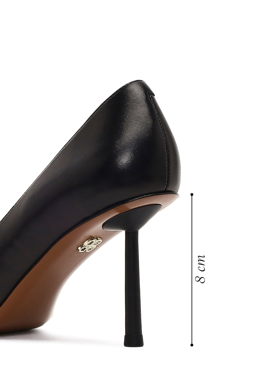 Women's Black Thin Heeled Leather Stiletto