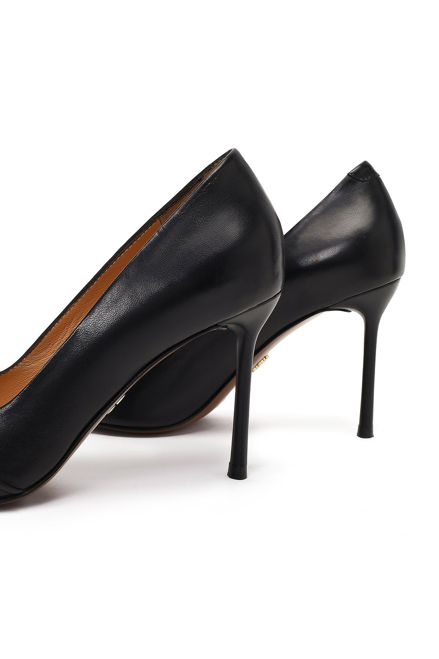 Kadın Siyah İnce Topuklu Deri Stiletto