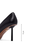 Women's Black Thin Heeled Leather Stiletto | Derimod