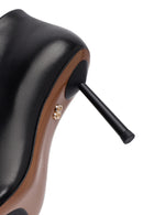 Women's Black Zippered Thin Heeled Leather Boot | Derimod