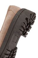 Kadın Vizon Tokalı Süet Deri Maskülen Loafer | Derimod