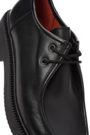 Derimod Gritti Woman Black Laced Leather Masculine Shoes | Derimod