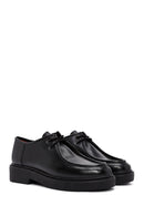 Derimod Gritti Woman Black Laced Leather Masculine Shoes | Derimod