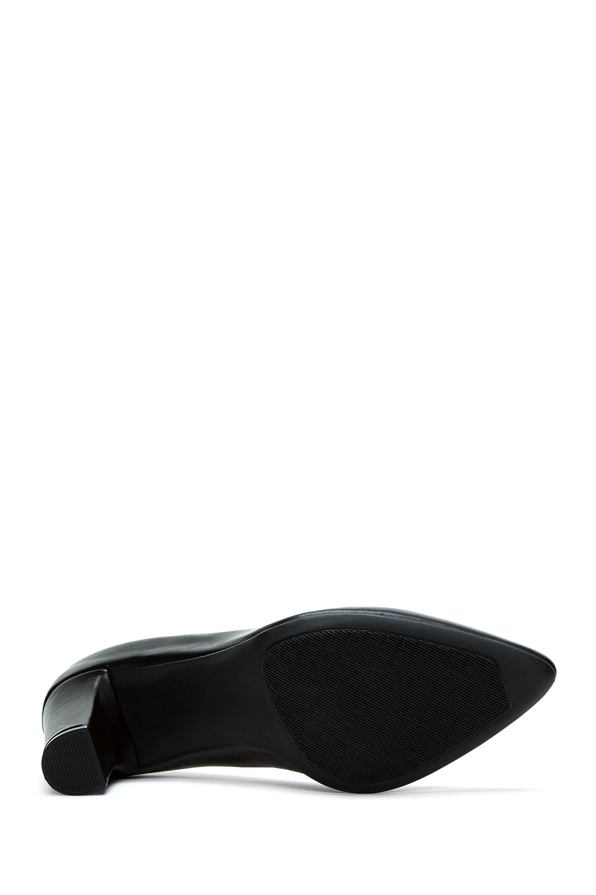 Derimod Gritti Kadın Siyah Kalın Topuklu Rugan Deri Ayakkabı