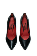 Derimod Gritti Kadın Siyah Kalın Topuklu Deri Ayakkabı | Derimod